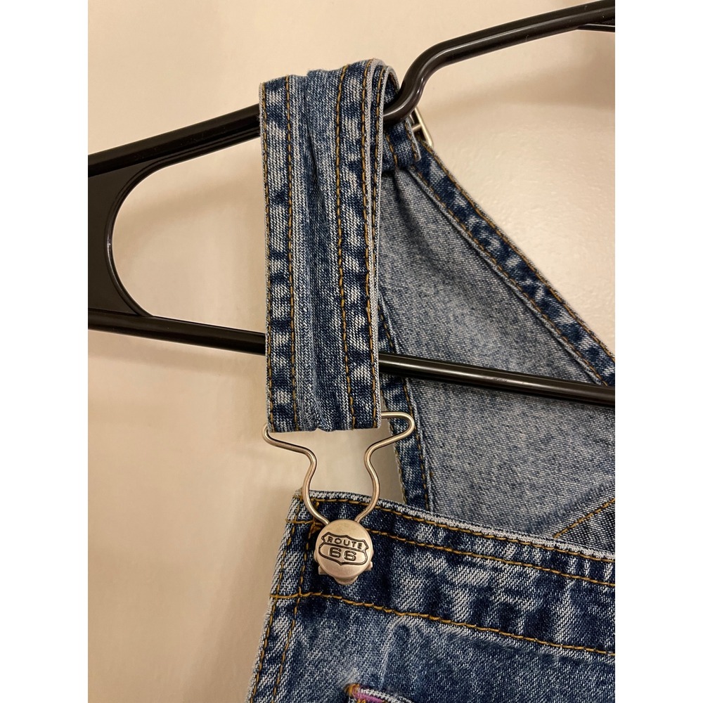 Vntage Route 66 Womens Denim Jumowr Overall Mini Dress Corset 90s - Picture 5 of 9